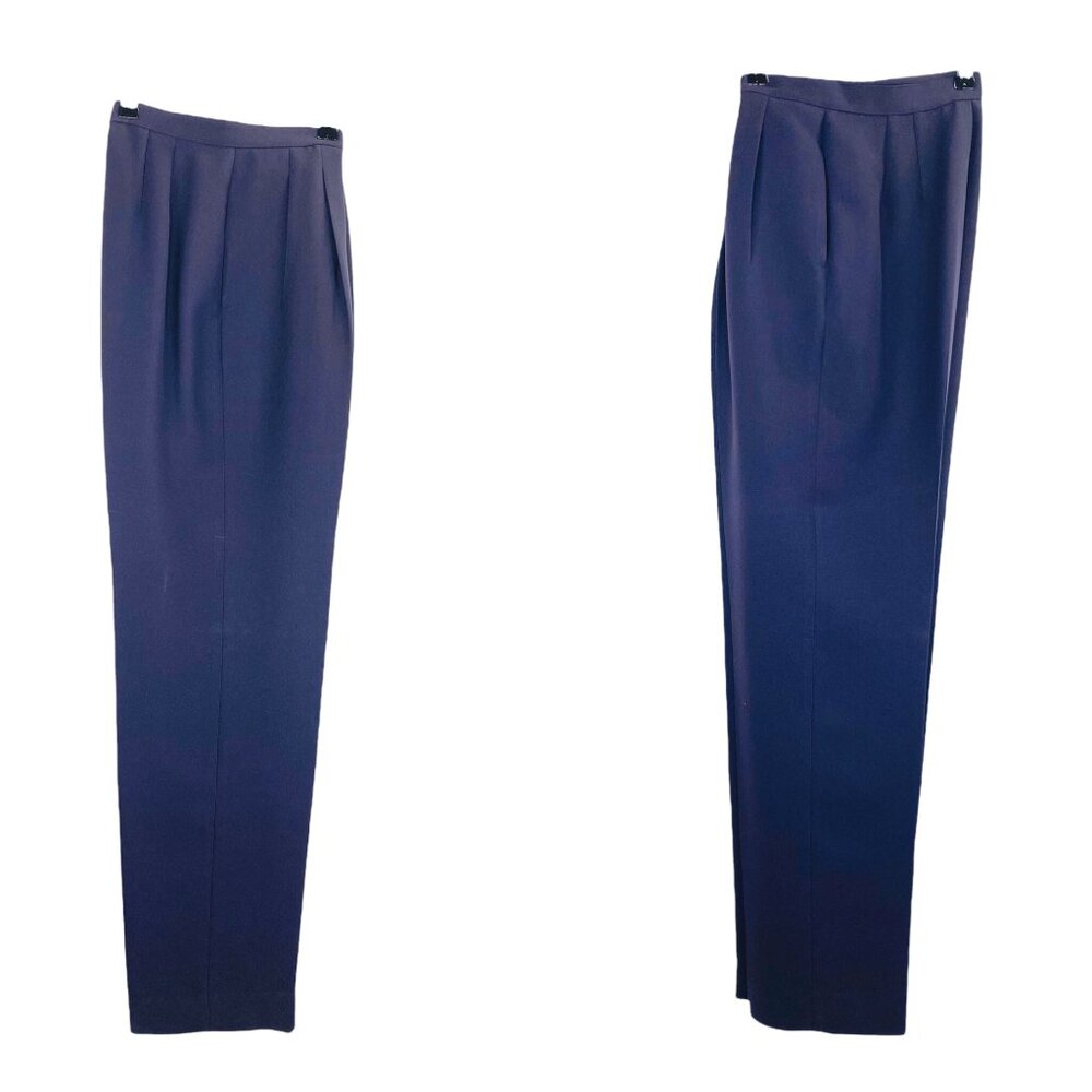 Albert NiponTuxedo Pant Suit Vintage 90s Plum Sz 8 Removable Satin Collar & Cuff - Picture 3 of 11